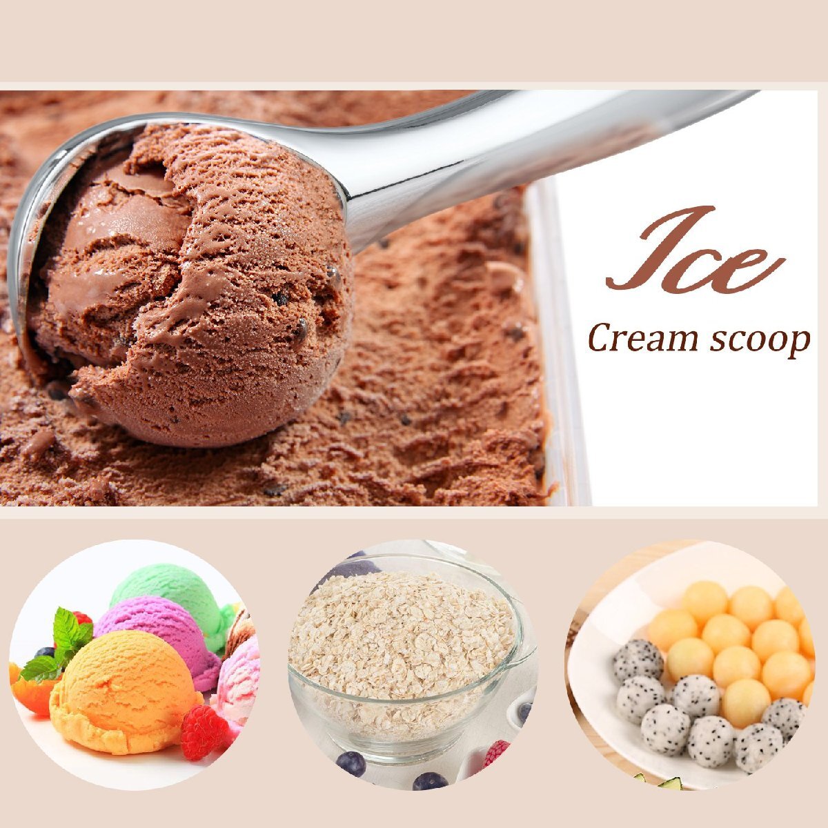 Love-KANKEI アイスクリームスクープ アイスクリームスプーン アイスクリームディッシャー 耐久 亜鉛合金製 ブラック_画像4
