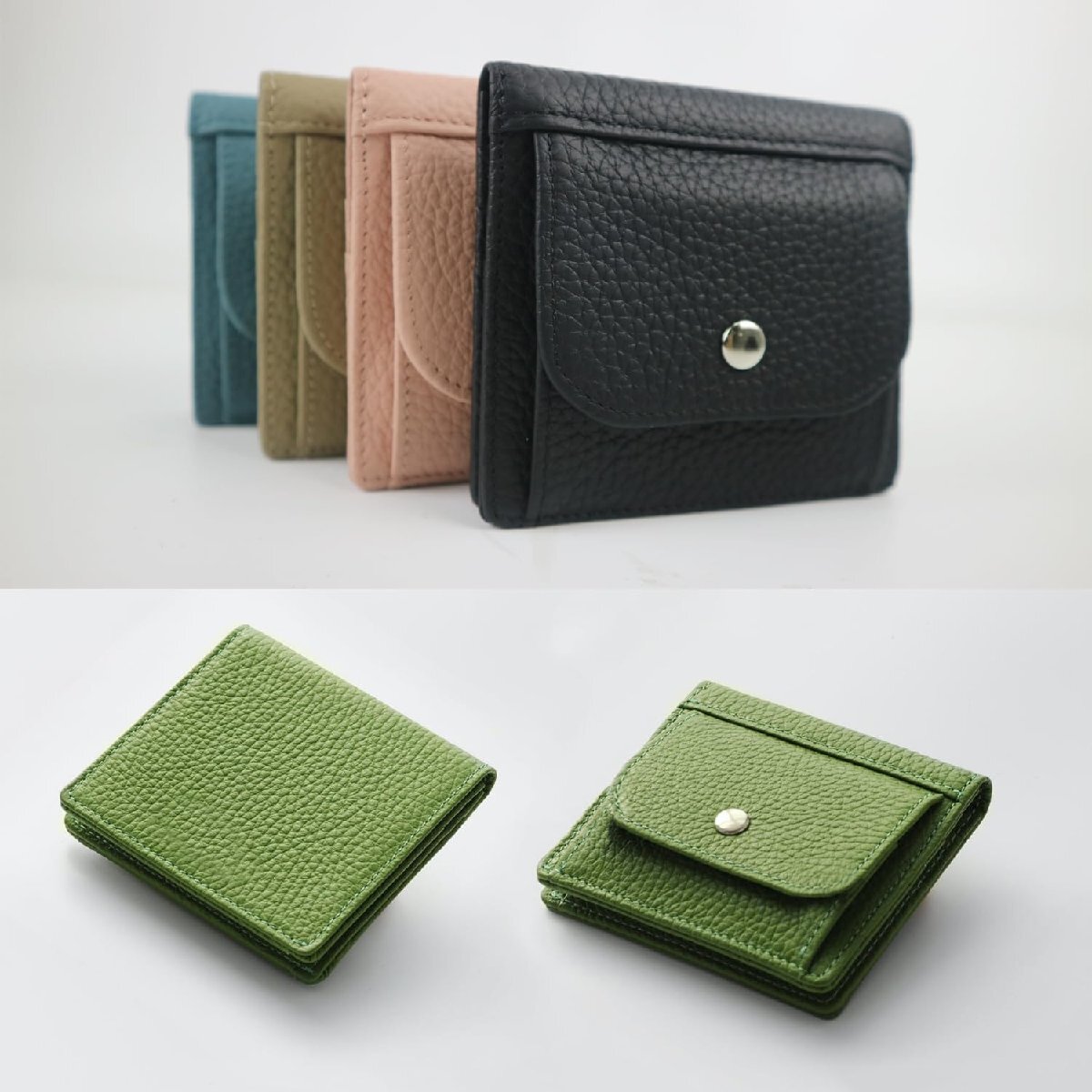 [Bearneko] ミニ財布 二つ折り財布 薄型 本革 メンズ 財布 レディース 2つ折り 小さい 財布 コンパクト ミニウォレット 超軽量 可愛_画像7