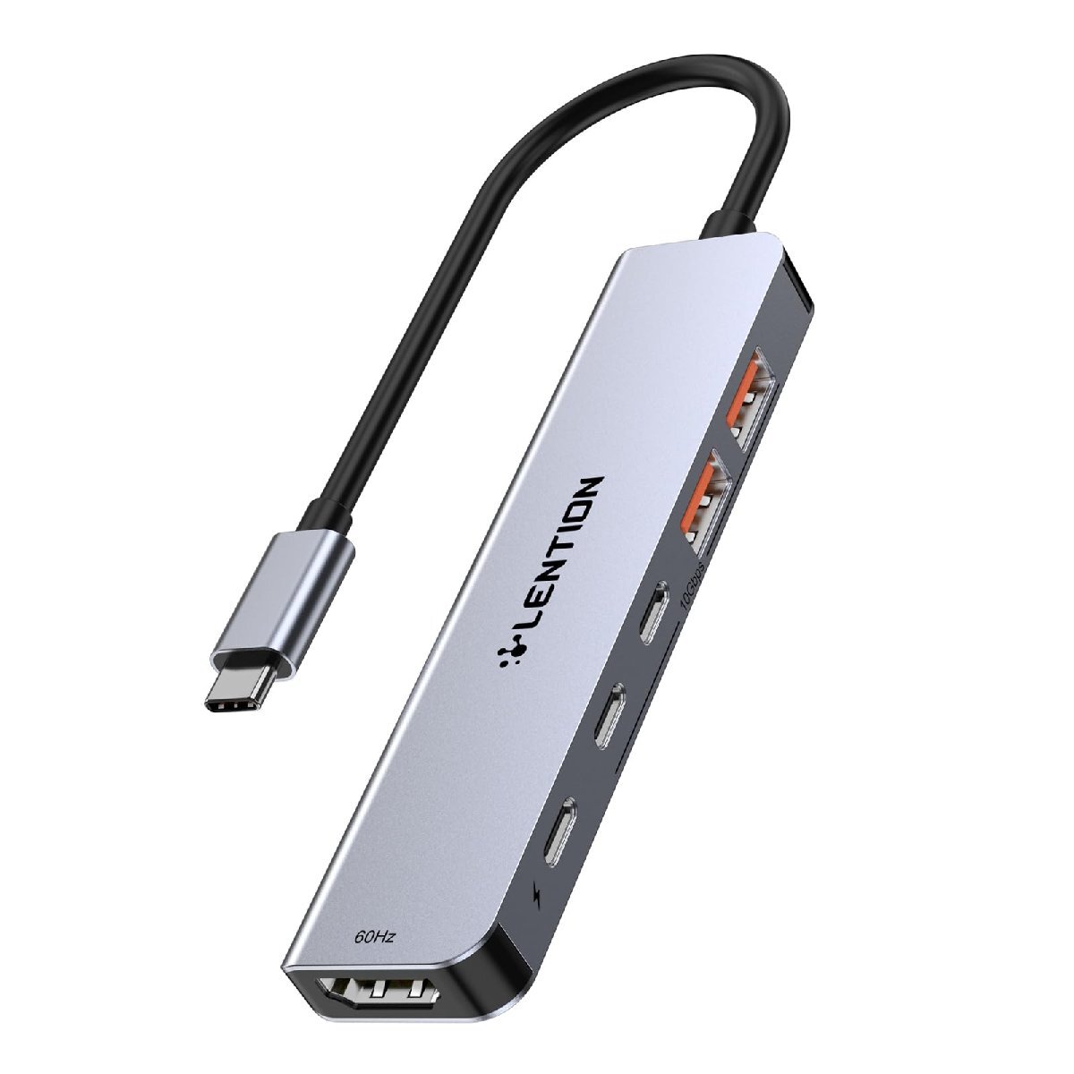 LENTION USB C ハブ 2*USB 3.2+2*USB 3.2(タイプc) 4K 60Hz 10Gbps HDMI 100W PD給電 6_画像9