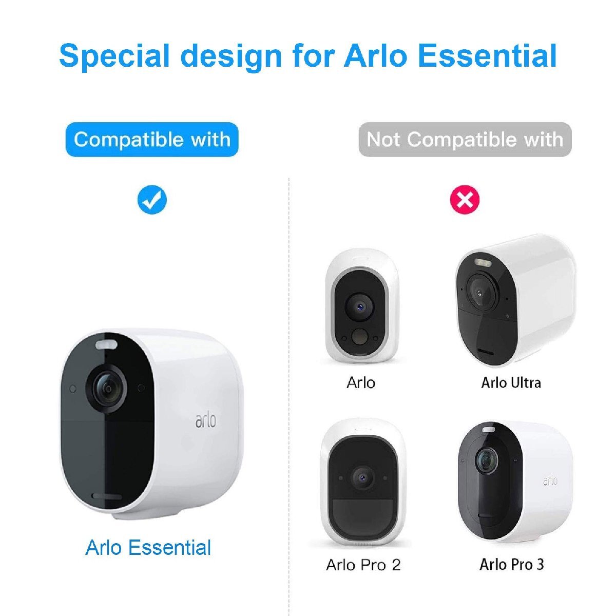 HOLACA 保護シリコンスキンシリコンカバー Arlo Essentialスポットライトカメラ対応 アクセサリーと傷防止保護カバー 追加保護 (ブ_画像6