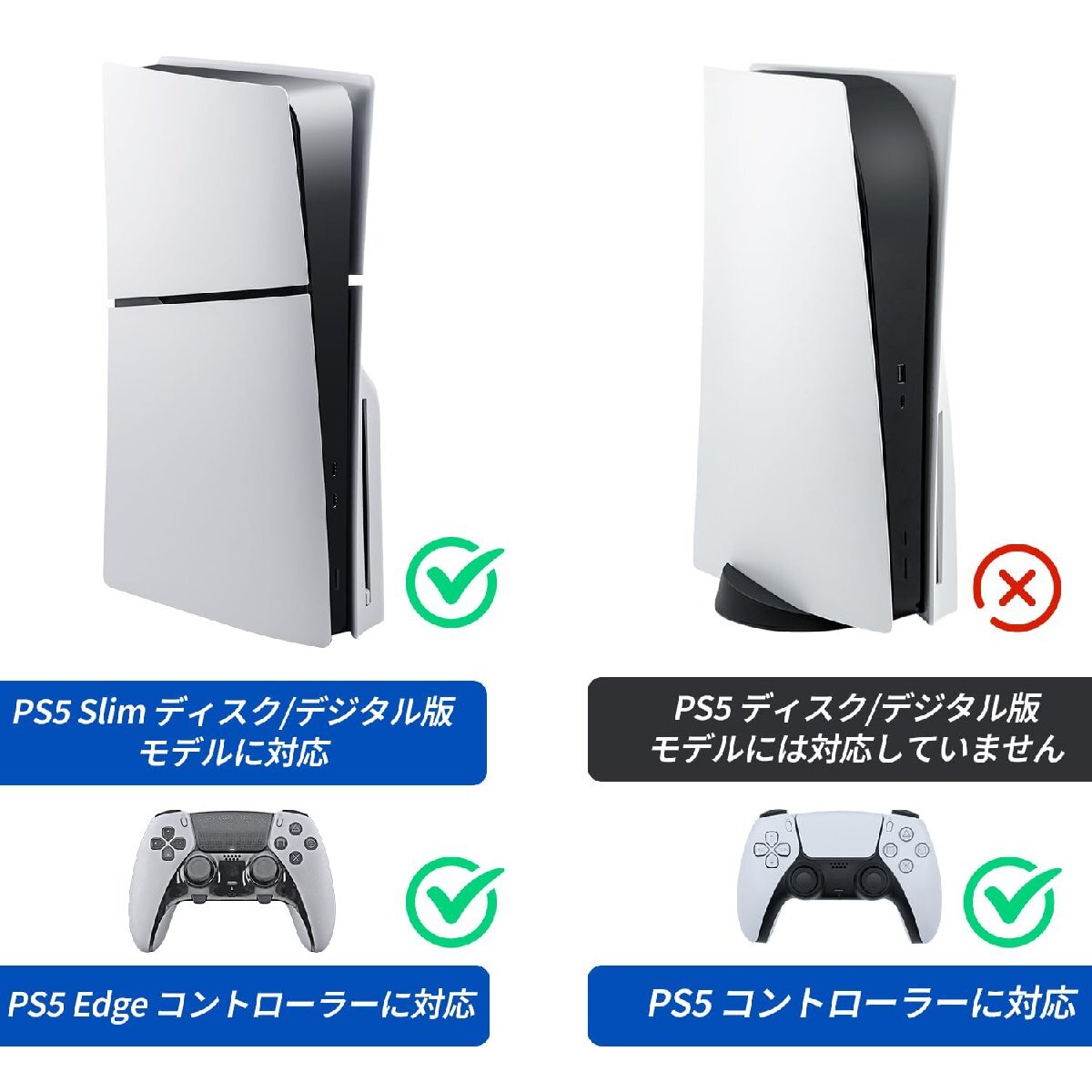 Mcbazel 新型 PS5 Slim対応 縦置き RGB充電スタンド 冷却ファン搭載 過充電防止 コントローラー 2台同時充電対応 省スペース デ_画像3