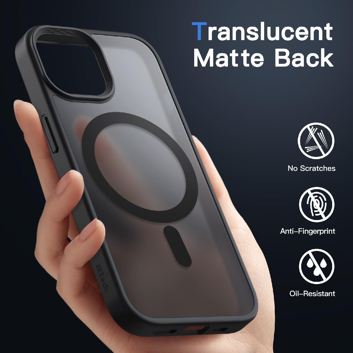 JEDirect iPhone 15 Plus 6.7インチ用 マグネット ケース MagSafeに対応 半透明のマット背面 薄型 耐衝撃 カバー_画像4