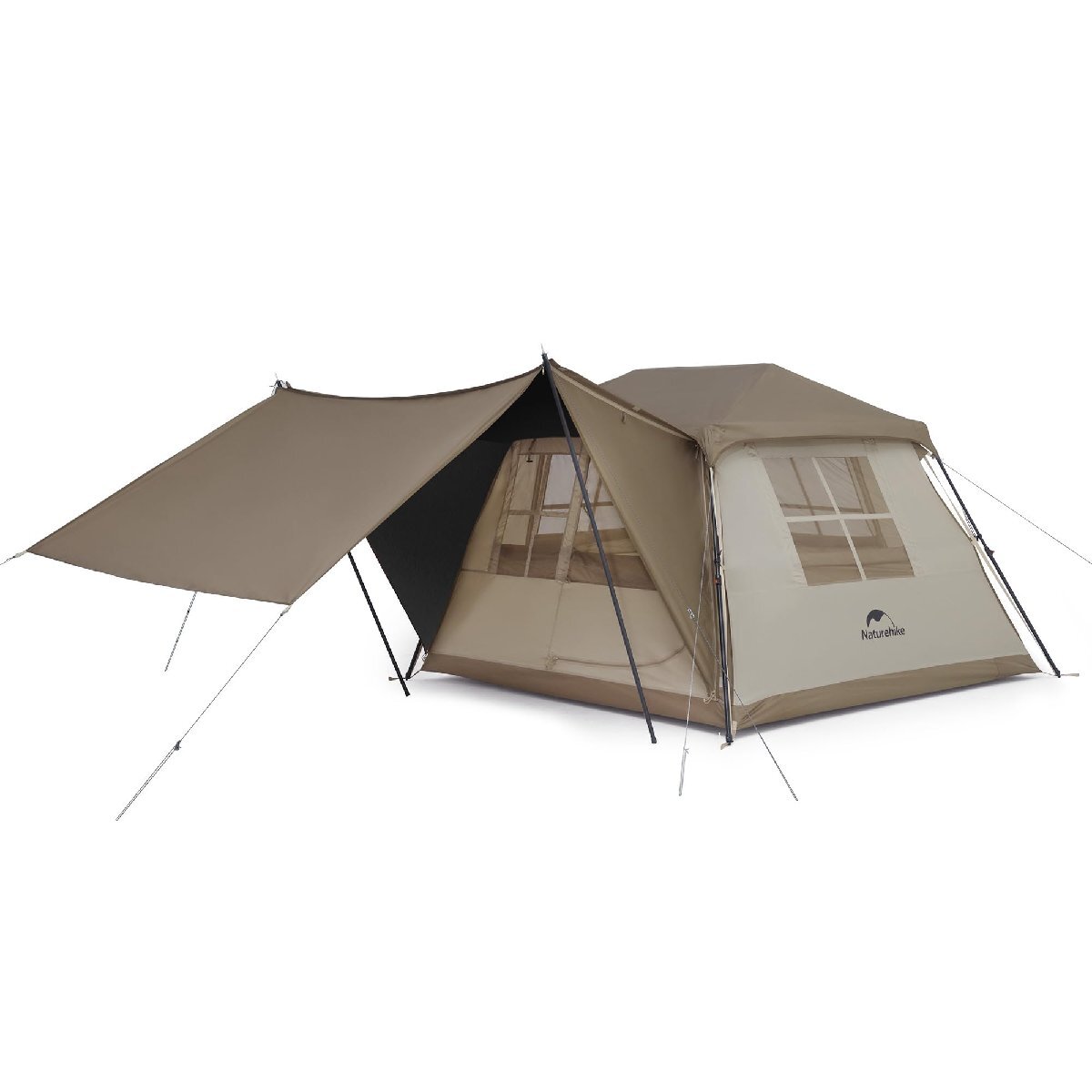 Naturehike公式ショップ ワンタッチ テント Ti Black新型素材 UPF12500+ 拡張キャノピー キャンプ ロッジ型 設営簡単 u_画像1