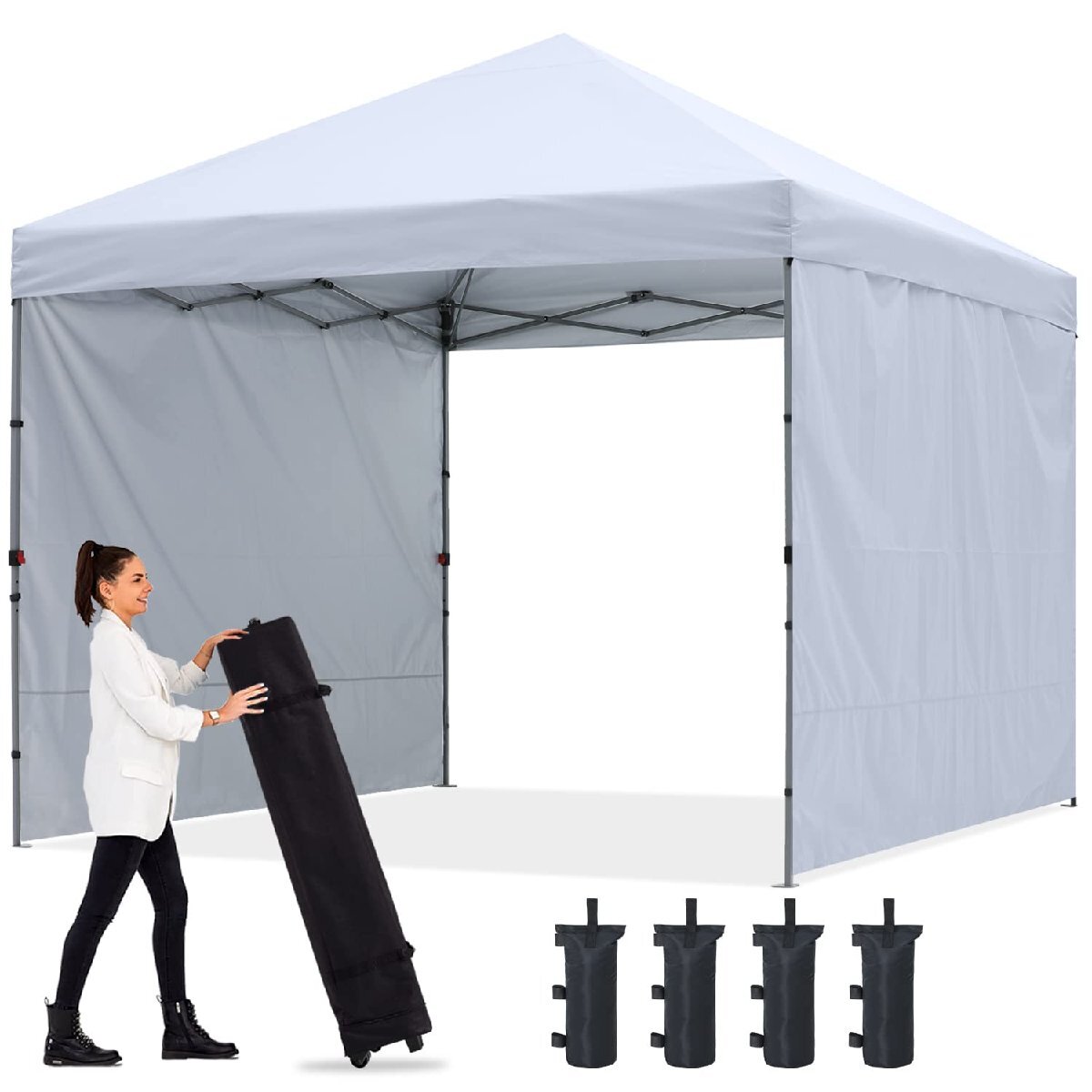 ABCCANOPY tarp tent one touch side seat 2 sheets attaching center lock 3m/2.5m/2m 3 -step adjustment caster bag attaching 8 person for large 