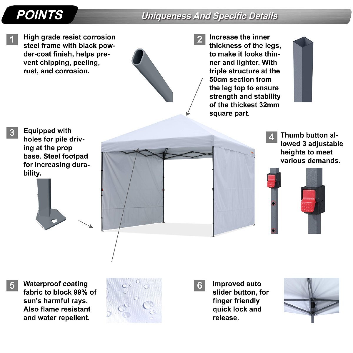 ABCCANOPY tarp tent one touch side seat 2 sheets attaching center lock 3m/2.5m/2m 3 -step adjustment caster bag attaching 8 person for large 
