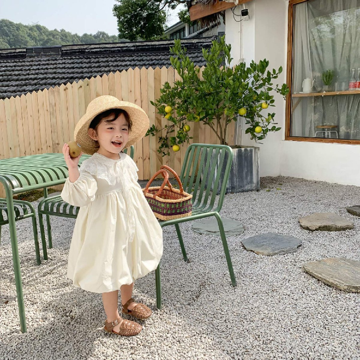 [SLINX] baby clothes One-piece girl child attaching collar pretty Kids .. sama manner soft gya The - spring summer autumn tunic outing present 1