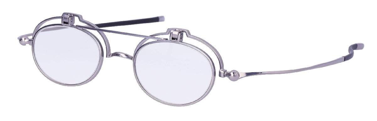 [SHIORI] 栞 老眼鏡 薄型リーディンググラス 跳ね上げ式 ブルーライトカット 機能美 メンズ SI-07-1 +3.00 シルバーマット_画像4