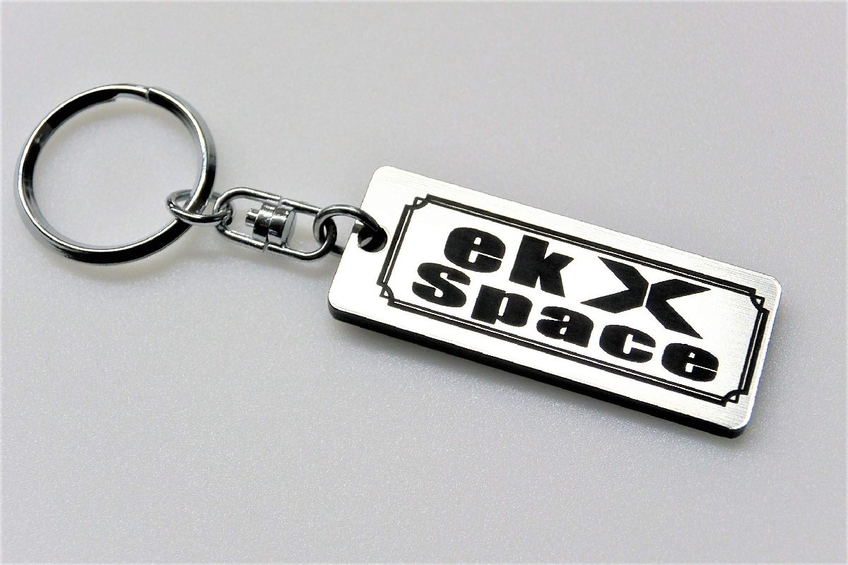 A-630-2 ekXSpace 銀黒 シルバー2重リング オリジナル キーホルダー ストラップ スマートキーケース キーケース 三菱 EKXスペー_画像2