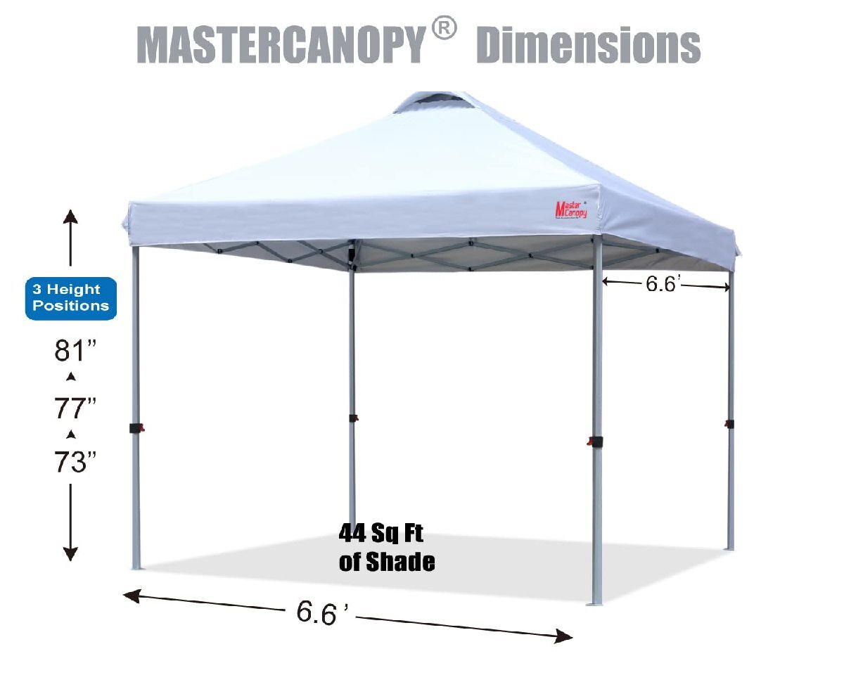 マスターキャノピー（MASTERCANOPY）ワンタッチタープテント 2M/2.5M/3M 三段階調節 スチールフレーム 風抜けベンチレーション 耐_画像2