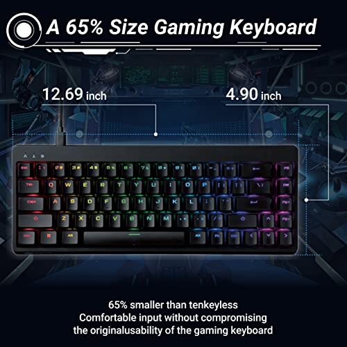 エレコム ゲーミングキーボード V-custom VK300S 【US配列】 有線 RGB テンキーレス 65%サイズ メカニカル 銀軸 スピードリ_画像3