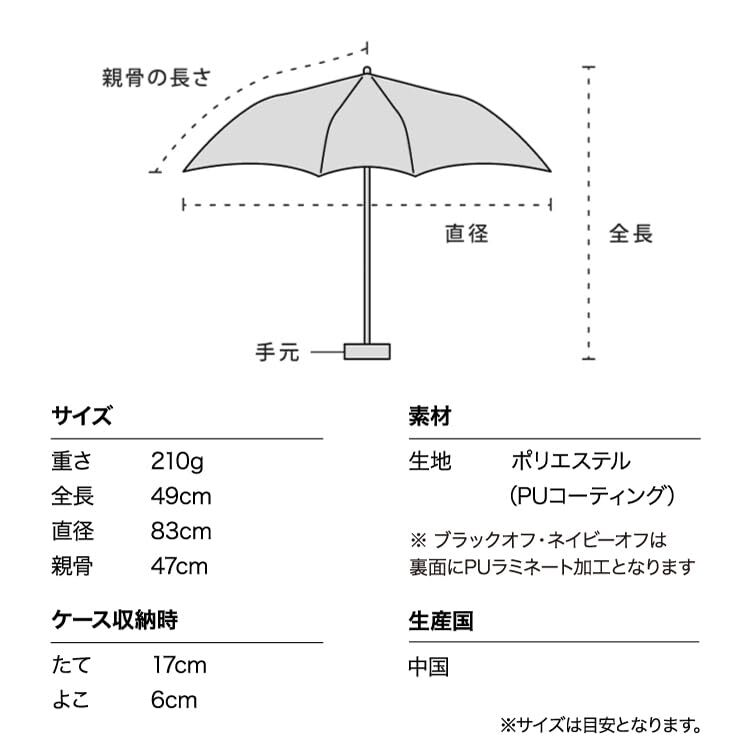 Wpc. 日傘 遮光切り継ぎtiny ネイビー 折りたたみ傘 [遮光率100%・UVカット率100%・UPF50＋・遮熱・晴雨兼用] 親骨47cm_画像7