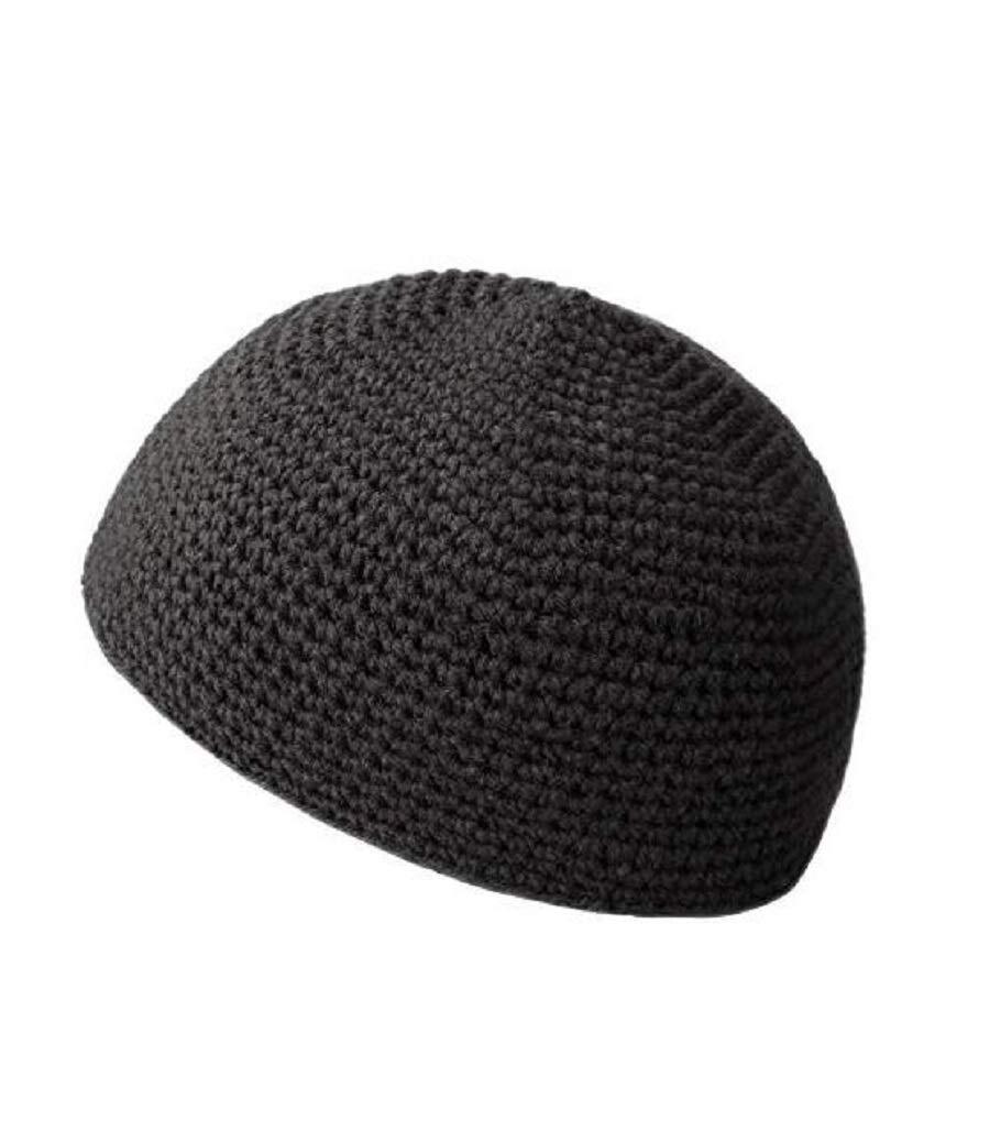 [WHIPPY] メンズ シームレス コットン イスラム帽 ワッチキャップ 帽子 ビーニー 伸縮あり フリーサイズ ニット帽 (00ブラック2)_画像1