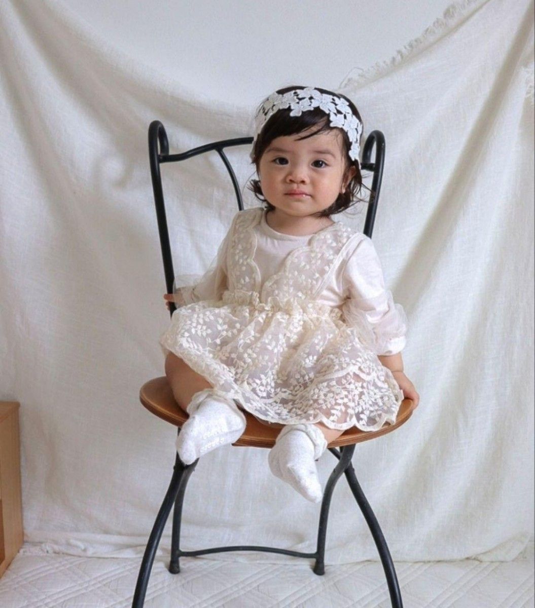 韓国 ベビー服 ベビー セレモニードレス ロンパース ワンピース 女の子 誕生日 入園式   韓国子供服  レース 可愛い  90