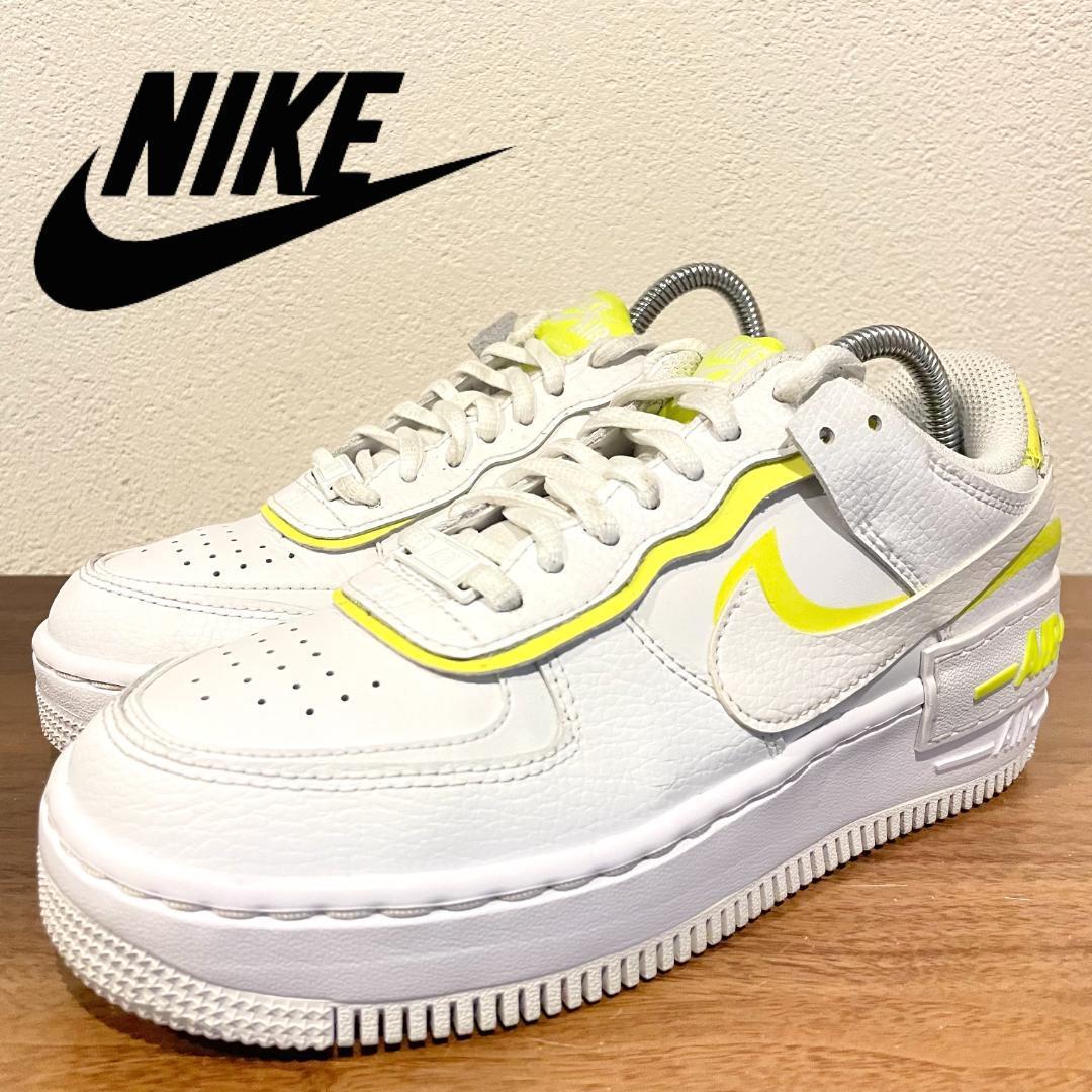 NIKE WMNS AIR FORCE 1 SHADOW ナイキ エア フォース ワン シャドウ ホワイトイエロー CI0919-104 ローカットスニーカー 23cmの画像1