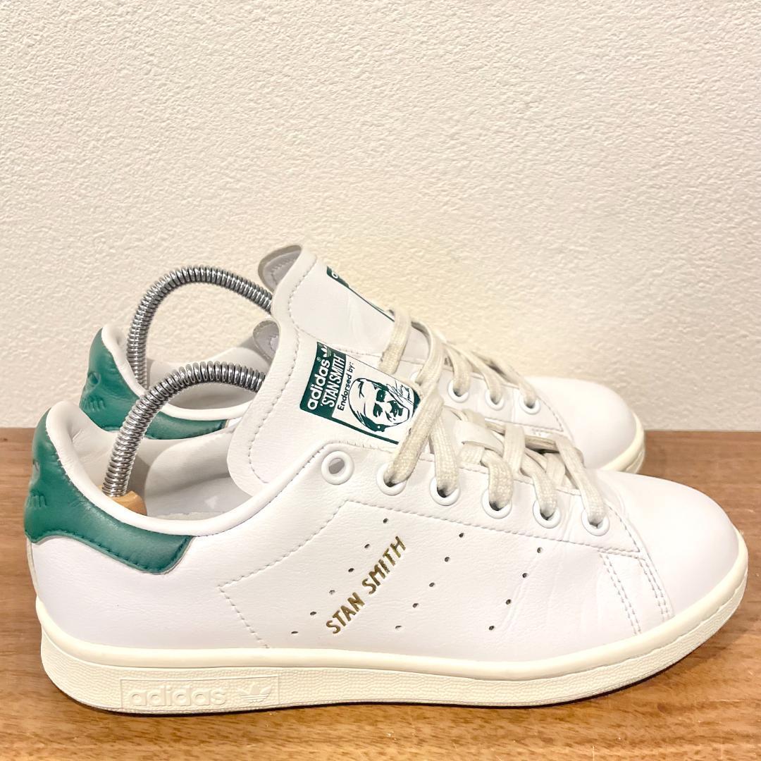 adidas STAN SMITH アディダス スタンスミス ホワイト グリーン レディース FX5522 ローカットスニーカー カジュアル 23cmの画像3