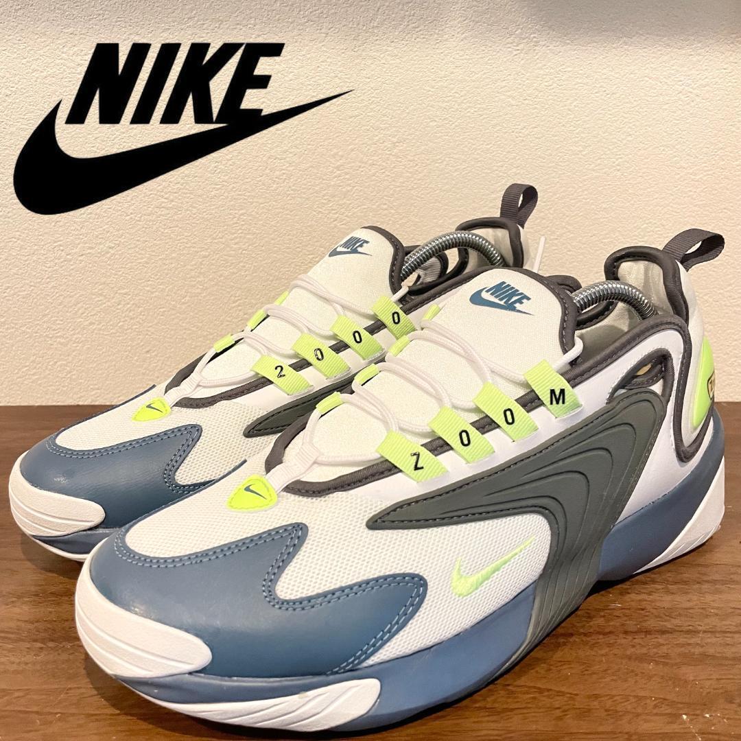 NIKE ZOOM 2K ナイキ ズーム ツーケー ミドルカット ホワイトブルー メンズ AO0269-108 カジュアル 28cm 美品_画像1