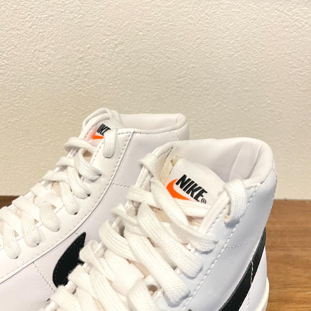 NIKE WMNS BLAZER MID '77 WHITE ナイキ ブレーザー ミッド ホワイトブラック CZ1055-100 ハイカットスニーカー 23cm 美品の画像7