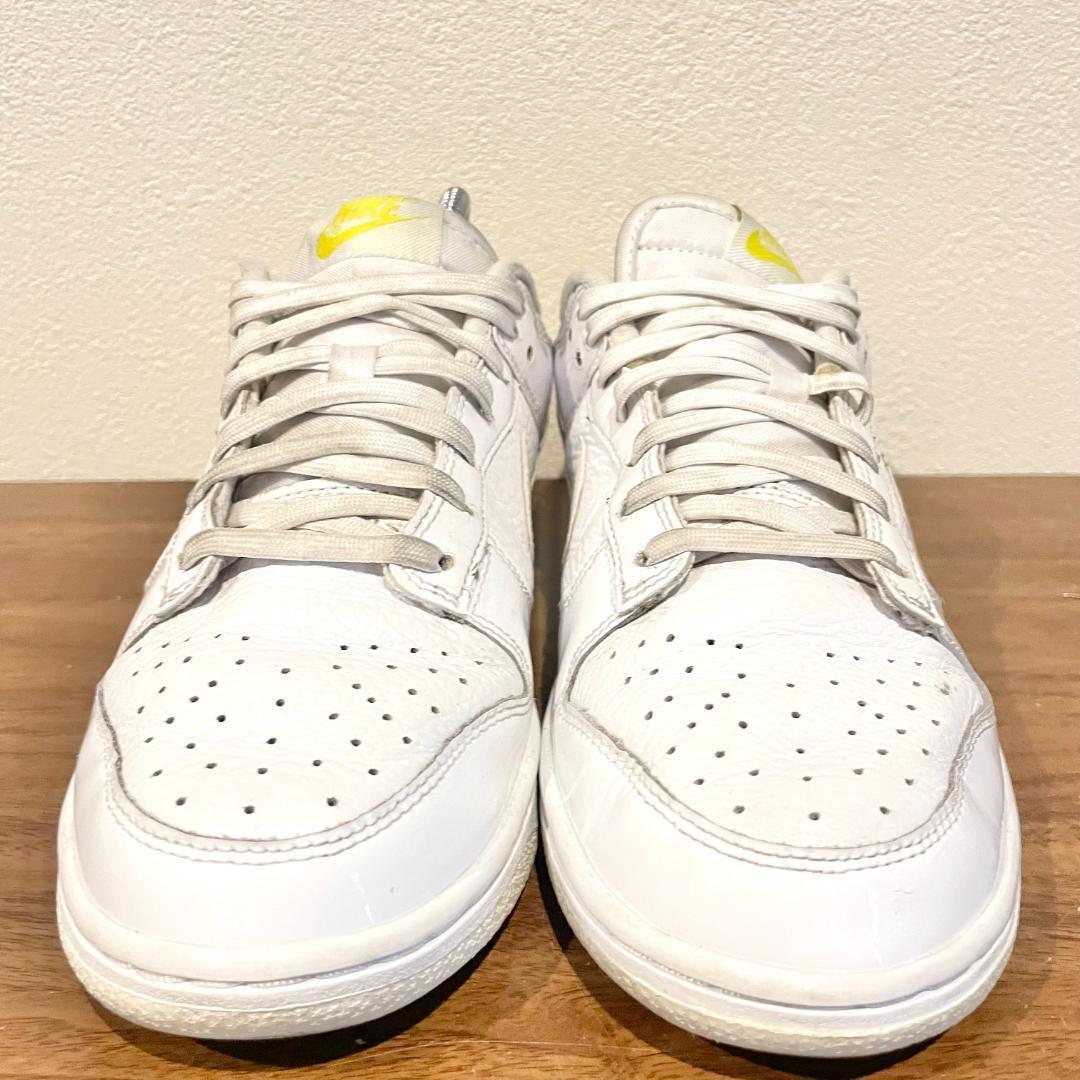 NIKE WMNS DUNK LOW WHITE ナイキ ダンク ロー ホワイト イエロー レディース FD0803-100 ローカットスニーカー 24.5cm_画像2