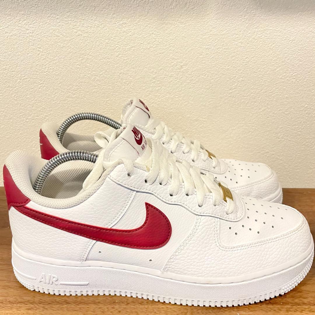 NIKE AIR FORCE 1 '07 WHITE ナイキ エア フォース ワン ホワイトレッド メンズ CZ0326-100 ローカットスニーカー 27cm 美品の画像3