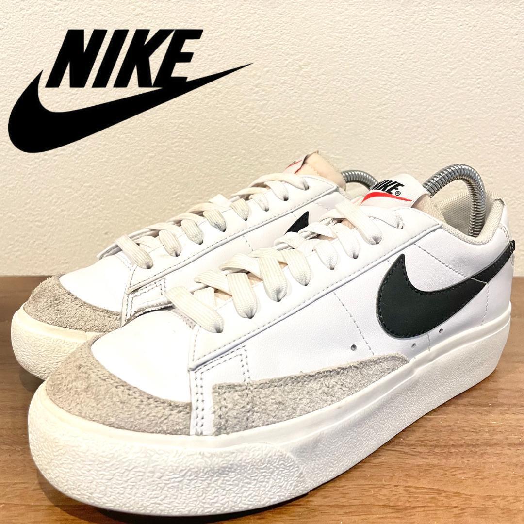 NIKE W BLAZER LOW PLATFORM ナイキ ブレーザー ロー プラットフォーム ホワイトブラック DJ0292-101 ローカットスニーカー 24.5cm の画像1