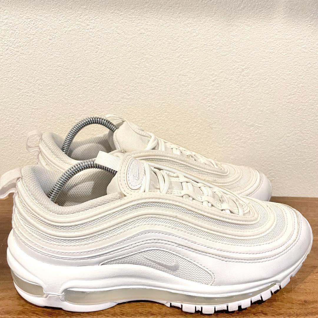 NIKE W AIR MAX 97 WHITE ナイキ エア マックス 97 トリプルホワイト DH8016-100 ローカットスニーカー 25.5cm_画像3