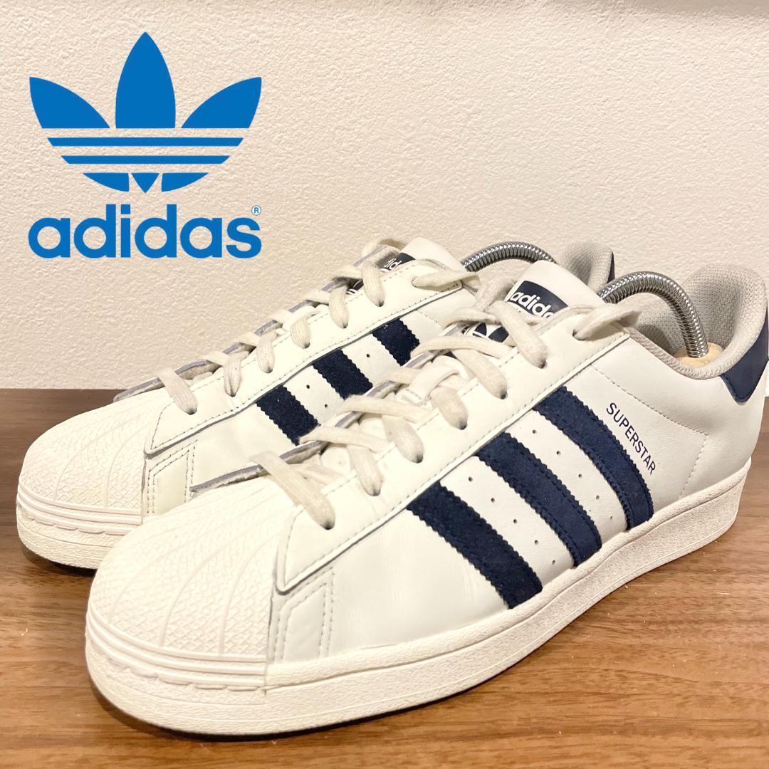 adidas SUPERSTAR アディダス スーパースター ホワイト ネイビー メンズ IH7637 ローカットスニーカー 28cm の画像1