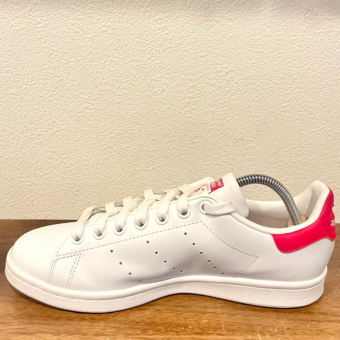 adidas STAN SMITH アディダス スタンスミス ホワイト レッド レディース M20326 ローカットスニーカー 25cm 美品の画像6