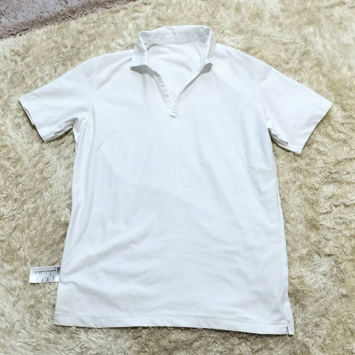 ユニクロ メンズ ポロシャツ 半袖 xl XL 白 綿 春 夏 ゴルフ