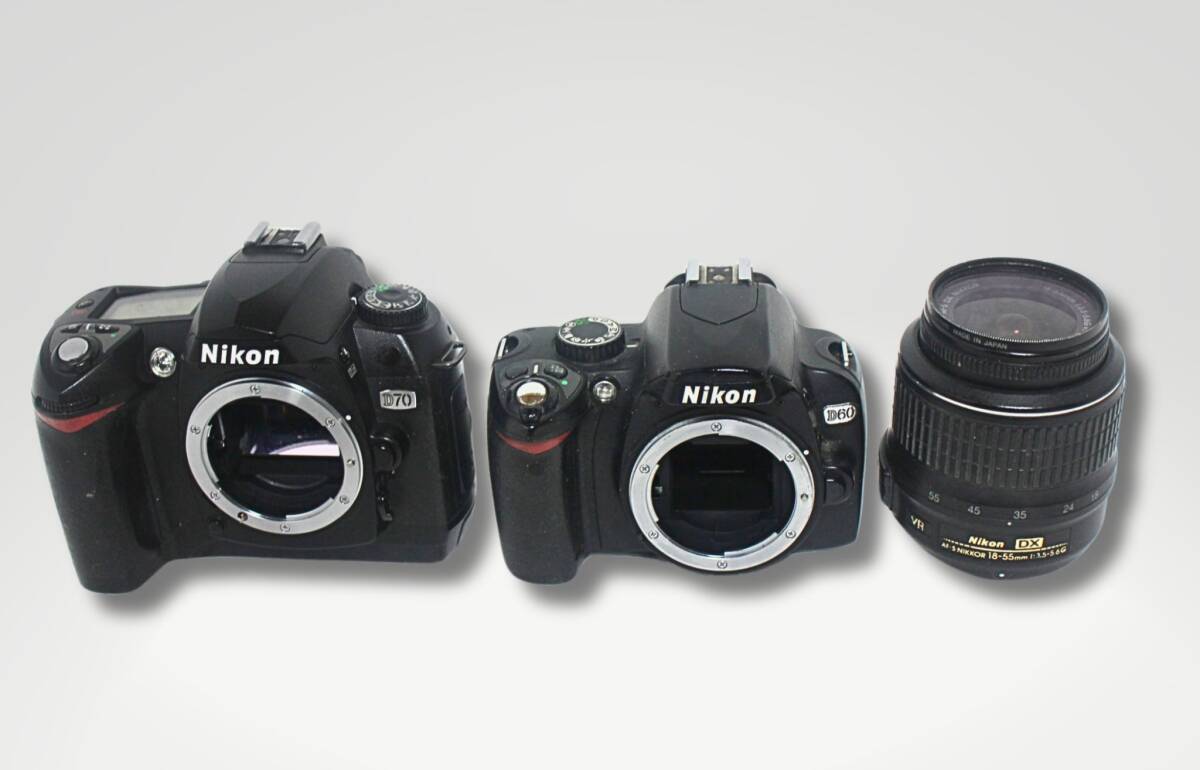 【故障品】Nikon Ｄ70 D60 AF-S DX NIKKOR 18-55mm 3.5-5.6G VR ジャンク現状品の画像1