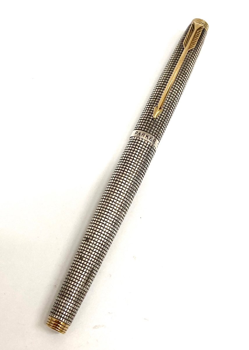 PARKER パーカー 万年筆 スターリング シルバー ペン先 18K 18金 750 YG ゴールド 筆記具 STERLING カードリッジ式_画像1