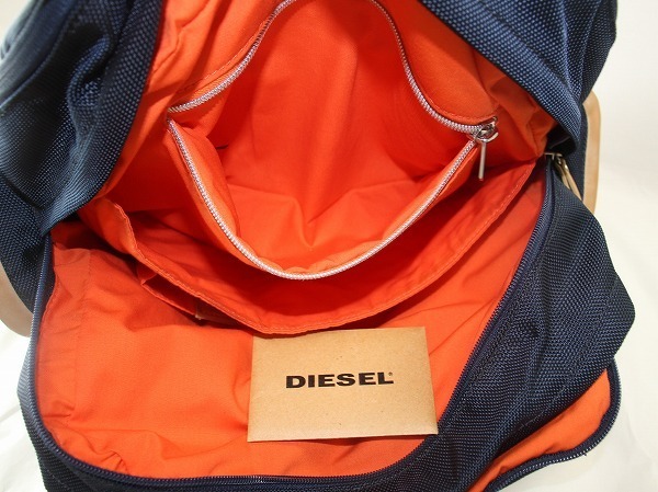 1円 美品 ディーゼル DIESEL ★ デイパック リュックサック ★ ネイビー A4収納可 PC収納可 通勤通学 8967の画像9