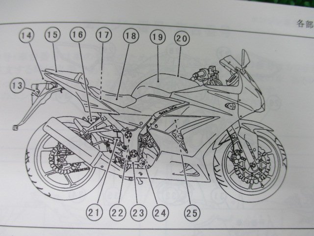 Ninja250R 取扱説明書 1版 カワサキ 正規 中古 バイク 整備書 EX250KA Ro 車検 整備情報_取扱説明書