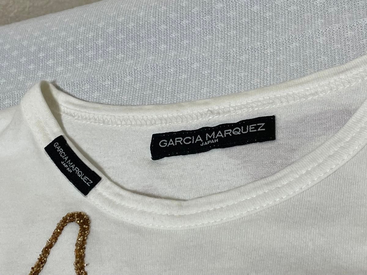 ガルシアマルケス　テリアフェイスTシャツ　S  バッグロゴ　キラキラ小さいサイズ カットソー