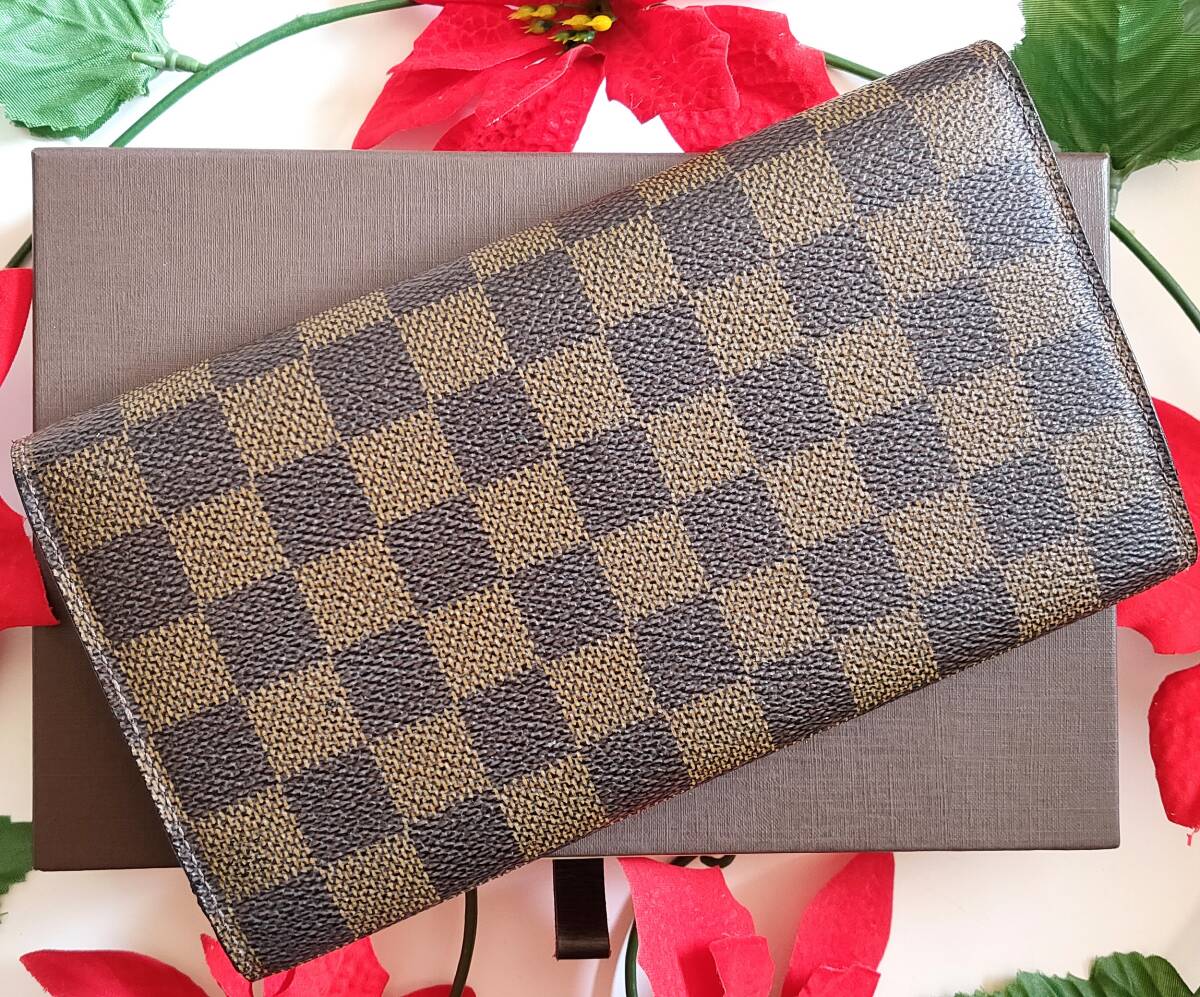 ★極美品★LOUIS VUITTON ルイヴィトン ダミエ ポルトフォイユ インターナショナル 三つ折り財布 長財布 ウォレット N61217_画像2