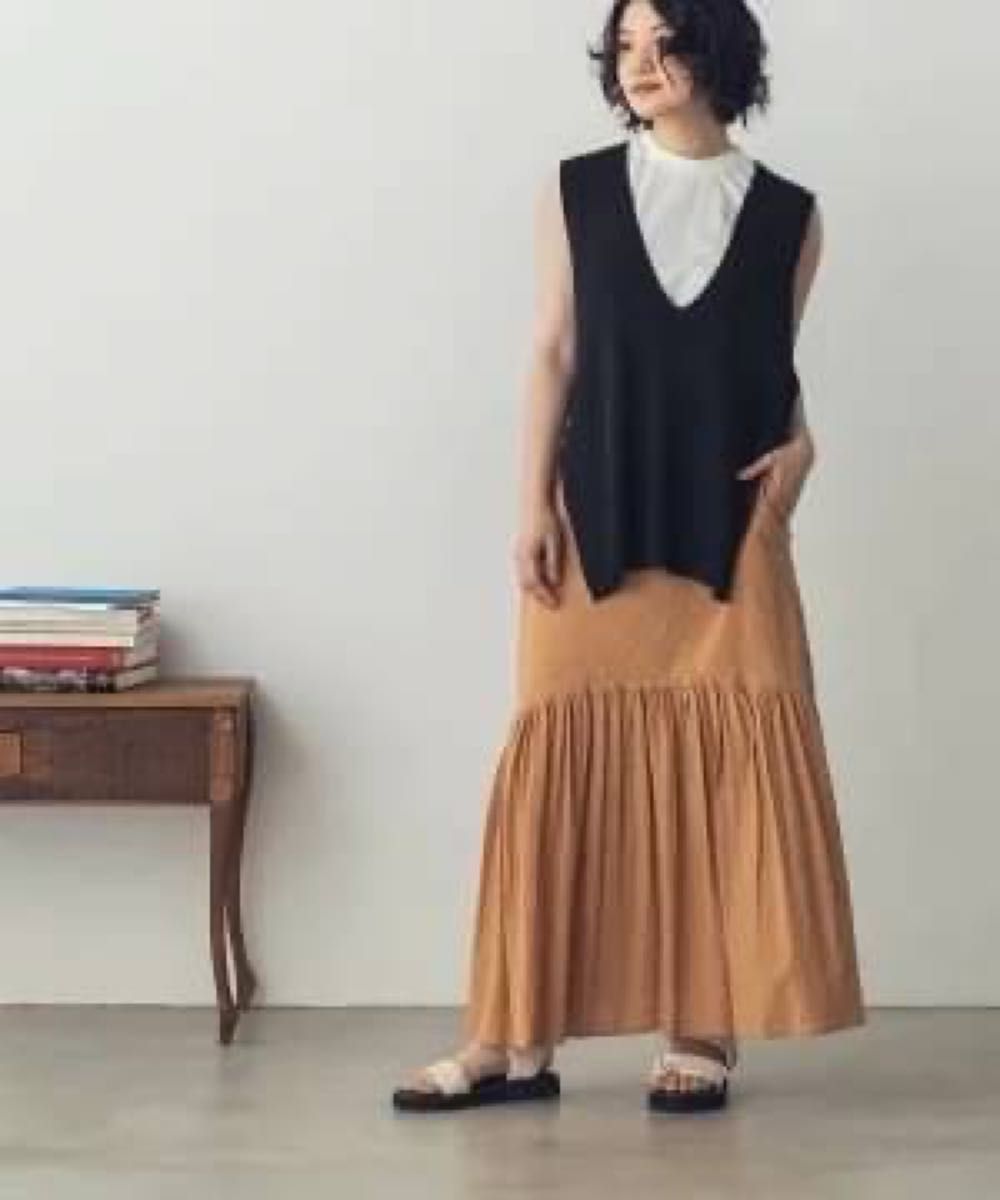 値下げ！新品（2色）【lilnina】コットンマーメイドスカート ロングスカート マキシスカート