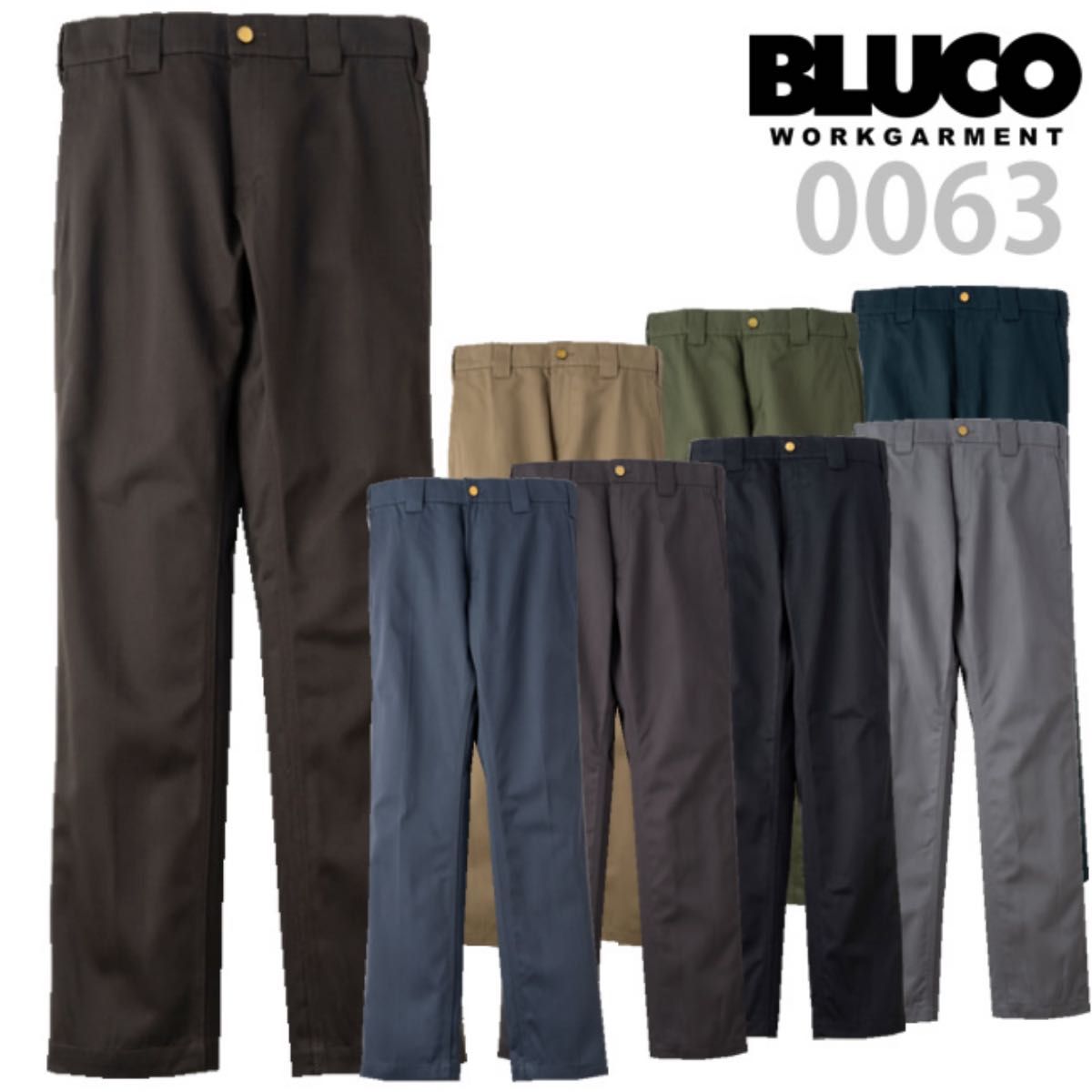 BLUCO ブルコ スリム ワークパンツ 0063 メンズ チノパン Black S