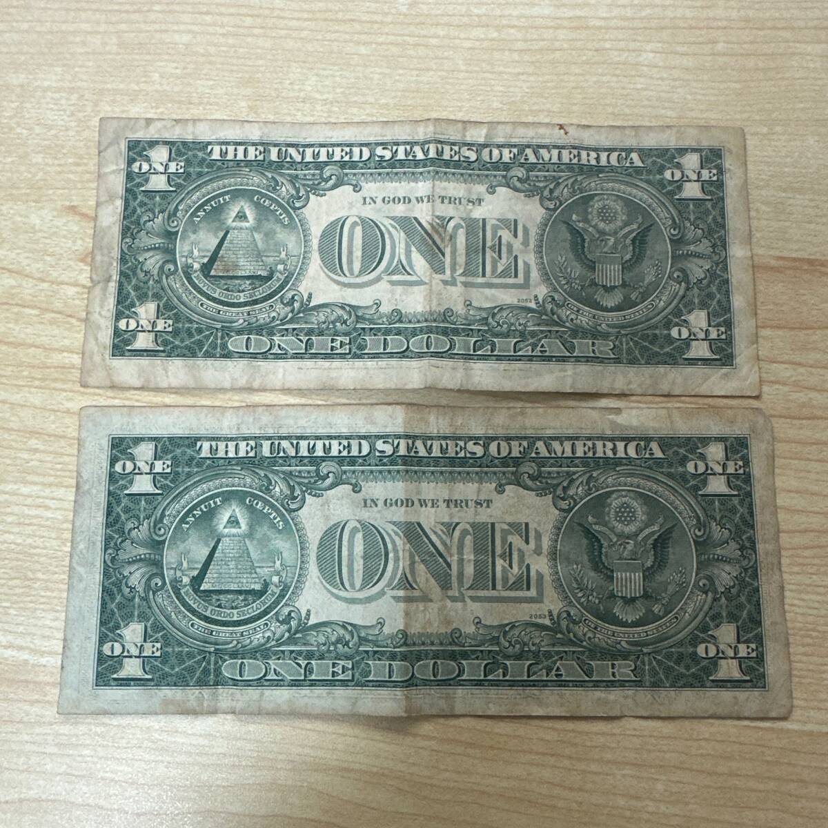 【TH0405】アメリカ 1ドル札 × 2枚 合計2ドル 紙幣 貨幣 通貨 アメリカ合衆国 ONE DOLLER AMERICA _画像6