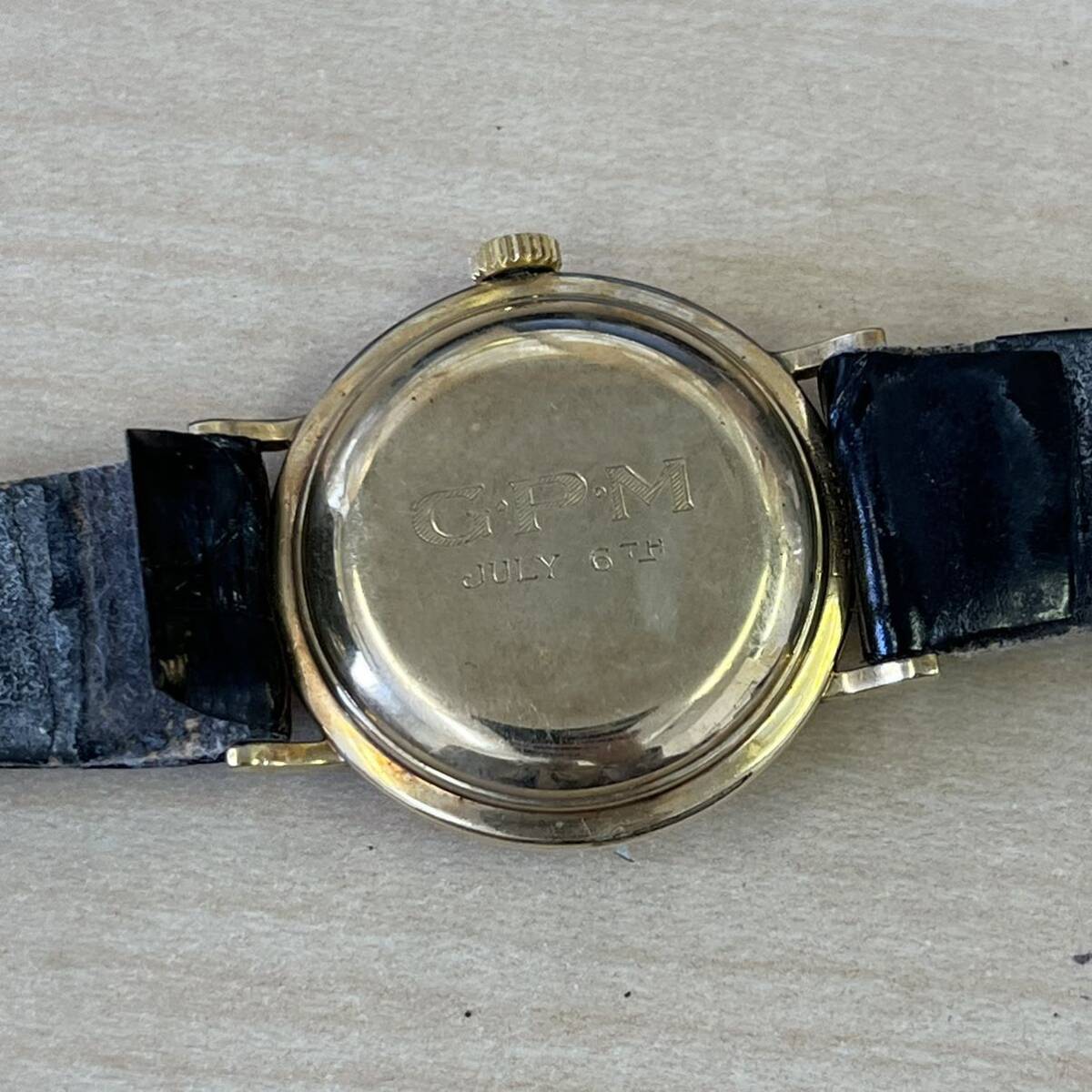 【TH0407】Girard Perregaux ジラールペルゴ GYROMATIC G.P.M 腕時計 手巻き 現状稼働品 ベルト劣化ありの画像5