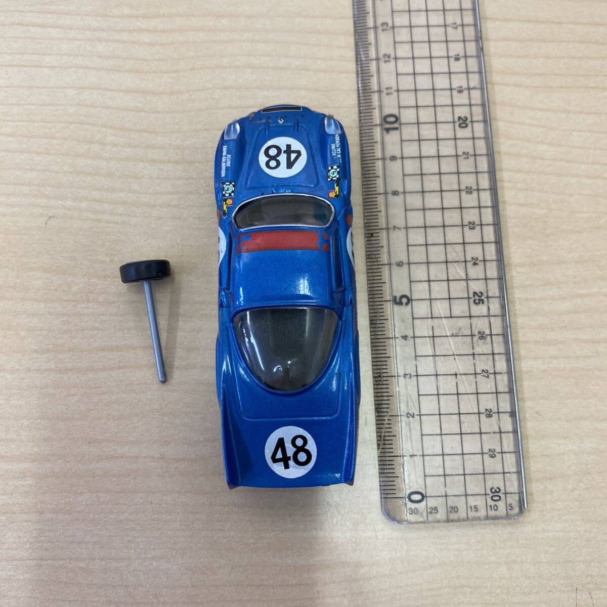 【TC0404（95）】 ミニカー TOP MODEL アルピーヌ 1/43スケール ブルー タイヤ欠損 キズあり 汚れあり 塗装剥がれありの画像8