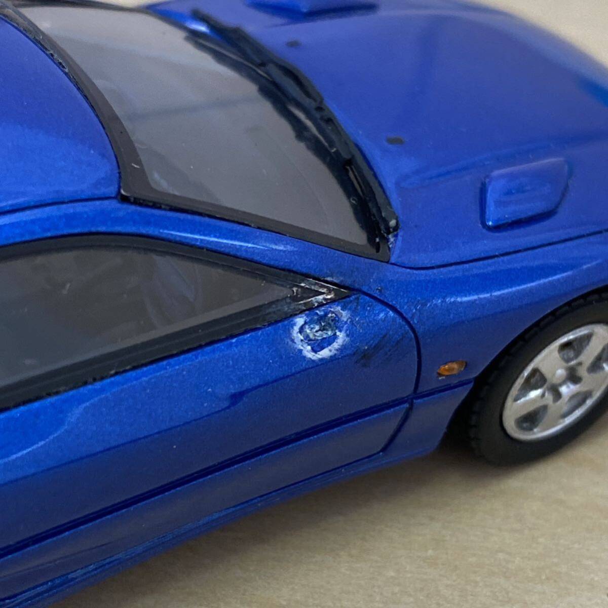 【TC0404（23）】 ミニカー 三菱 GTO ツインターボ フィジーブルー 1/43スケール 左右サイドミラー欠損 キズあり 汚れあり おもちゃ 玩具の画像7
