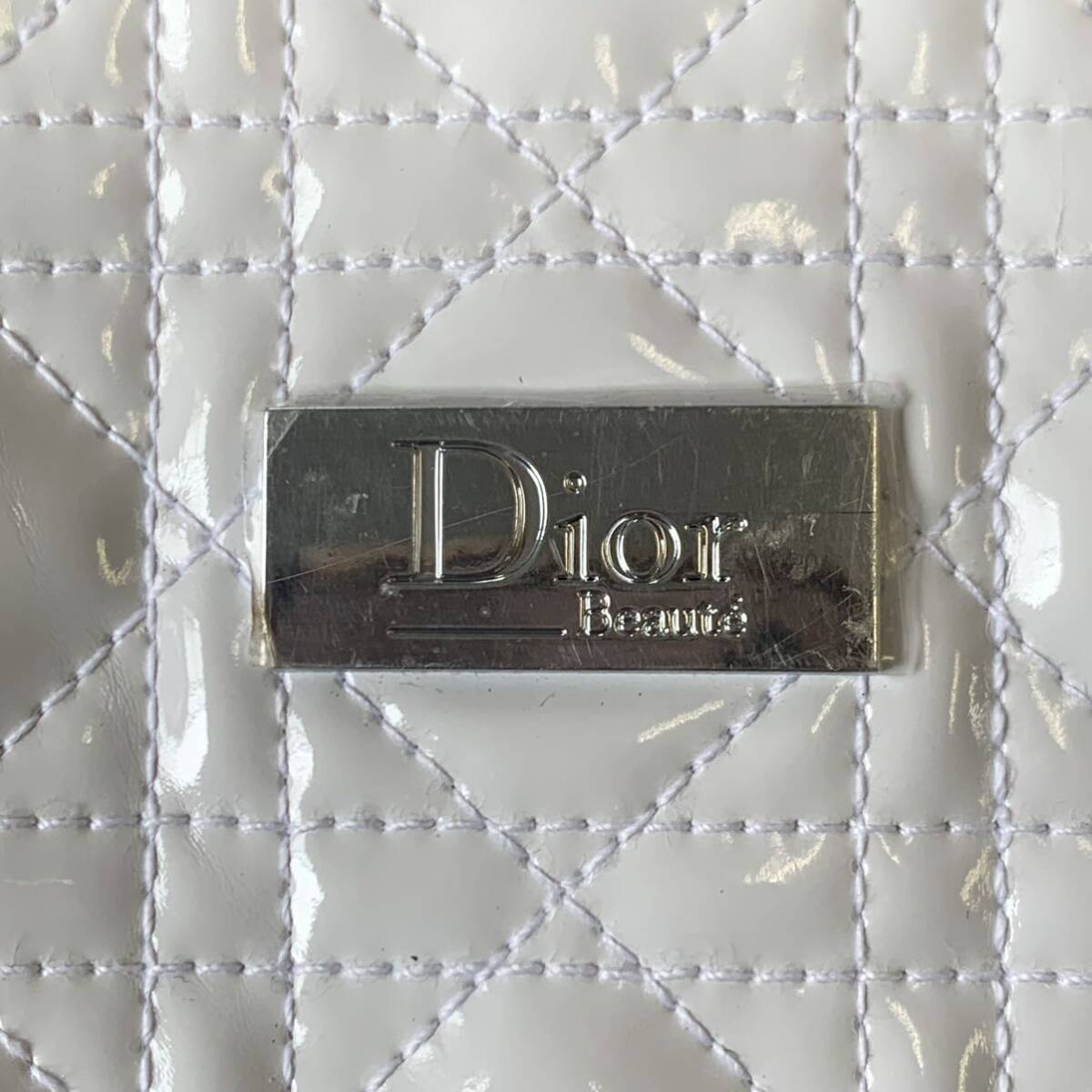 【TC0322】Dior ディオール ポーチ ホワイト 白 PVC？化粧ポーチ コスメケース コスメ入れ ブランド 小物入れ 女性用 レディース用 _画像5