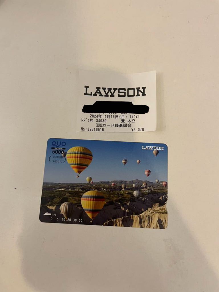 [TF0415] QUO card 5070 иен минут LAWSON выпуск 5000 иен QUO карта plipeido осталось высота подтверждено 