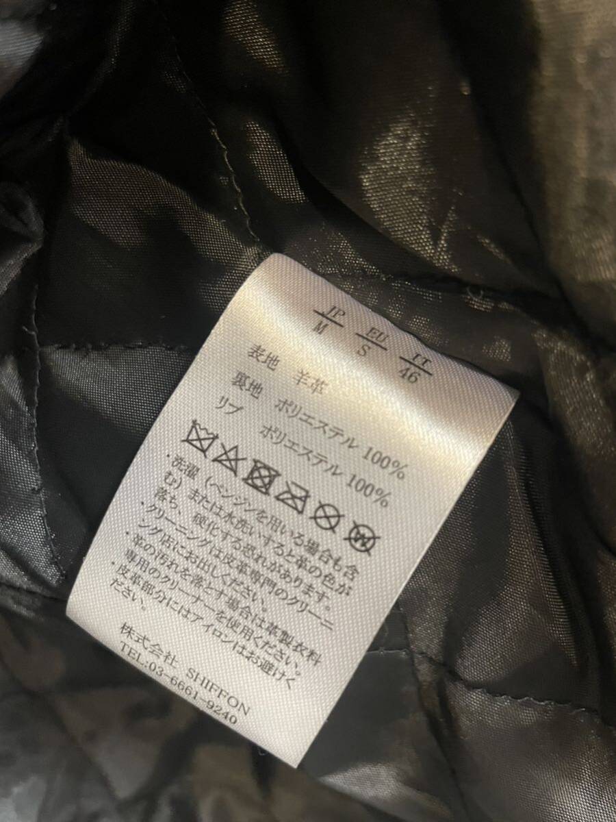 【TF0415】AKM ASO-921 レザージャケット 定価84700円 黒 ブラック メンズ Mサイズ 羊革 エイケイエム ライダース 