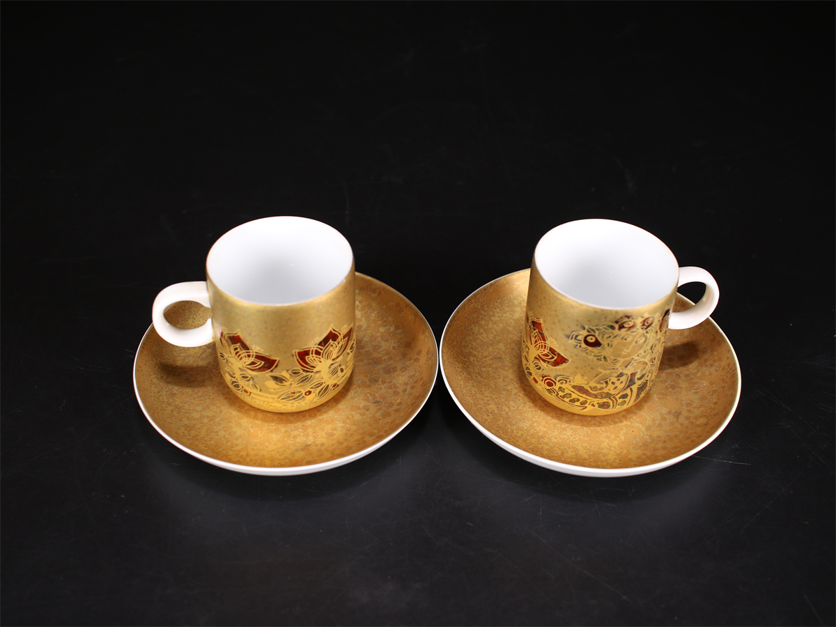 CE652 Rosenthal 【ローゼンタール】 金彩 カップ＆ソーサー 2組 4点セット／美品！ｈの画像9