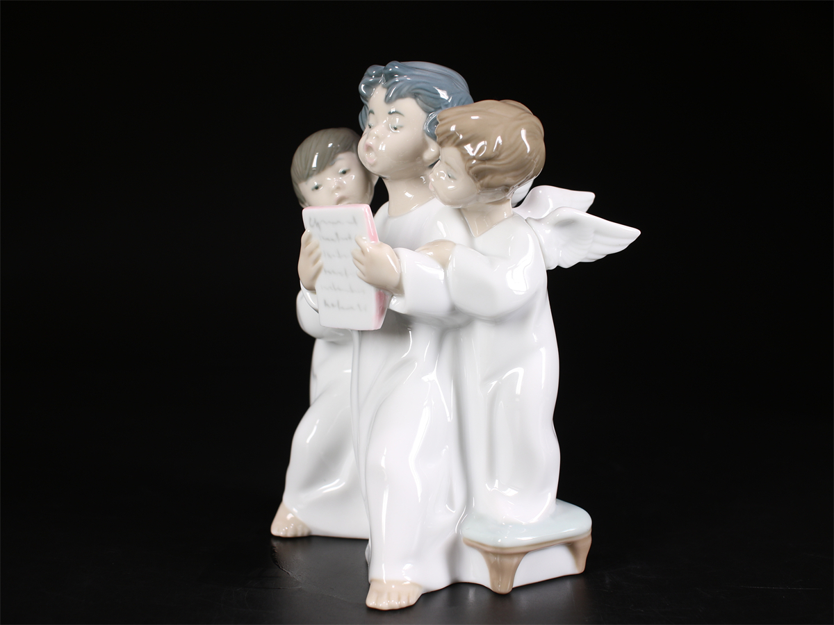 CE837 LLADRO 【リヤドロ】 磁器人形 三天使 置物 高18㎝／美品！ｈ_画像6