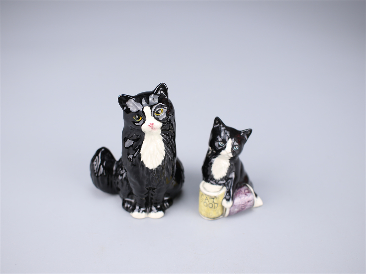 CF060 Royal Doulton 【ロイヤルドルトン】 黒猫 置物 2点／美品！ｒの画像7