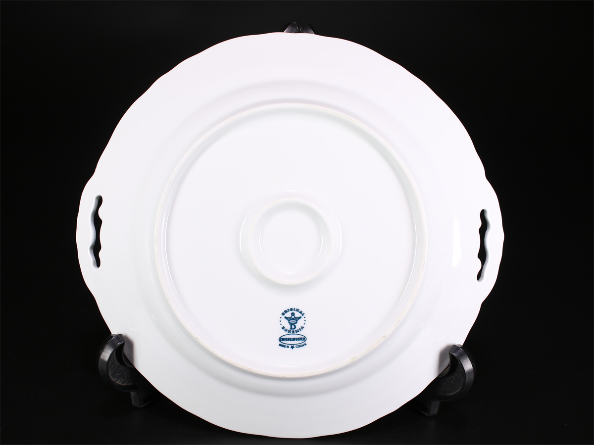 CF040 ディナープレート BOHEMIA 【ボヘミア】 大皿 長皿 2客 最大幅35.5㎝／美品！ｚの画像9