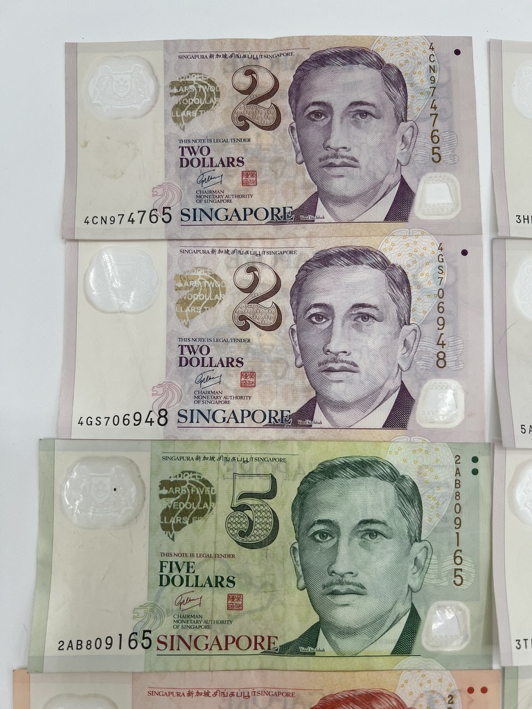  Singapore банкноты старый банкноты старая монета 50 доллар 10 доллар 5 доллар 1 доллар суммировать 12 листов 92 доллар минут коллекция 