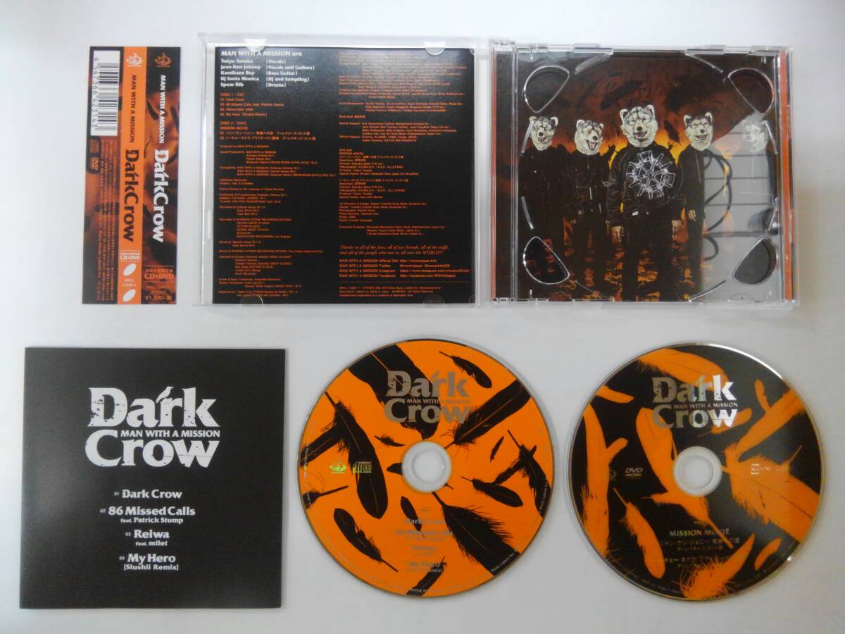 万1 13099 【初回生産限定盤】MAN WITH A MISSION / Dark Crow : CD+DVD , 帯付き_画像3