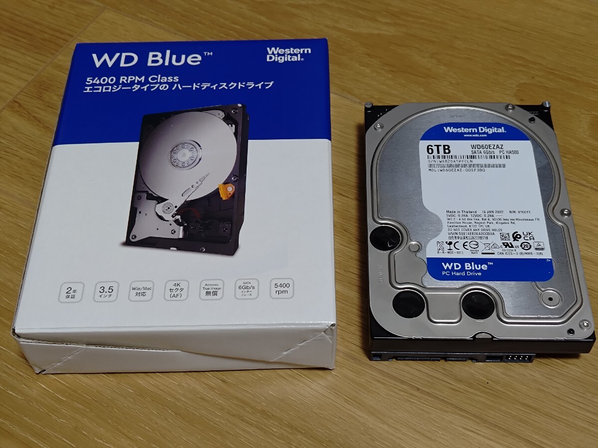 WesternDigital ウエスタンデジタル 3.5インチ SATA HDD ハードディスク WD60EZAZ 6TB ②_画像1